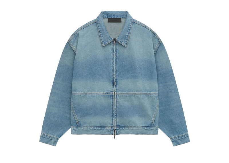 Fear of God Essentials Denim Trucker Jacket Vintage Blue