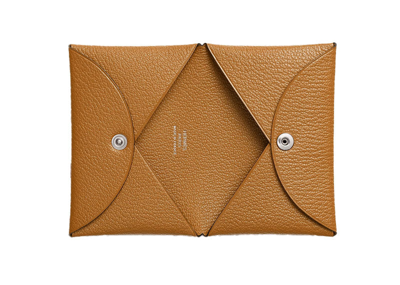 Hermes Card Holder Calvi Epsom Gold