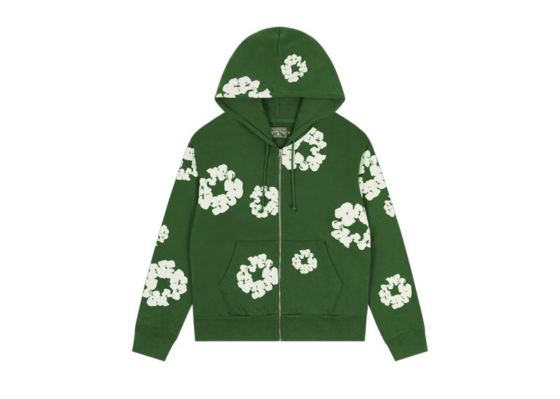 Denim Tears Cotton Wreath Zip Hoodie Green