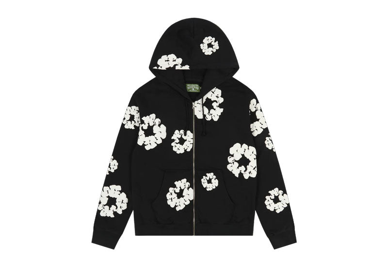 Denim Tears Cotton Wreath Zip Hoodie Black