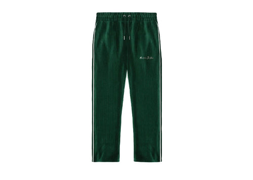 Maniere De Voir Ribbed Velour Track Pants Green