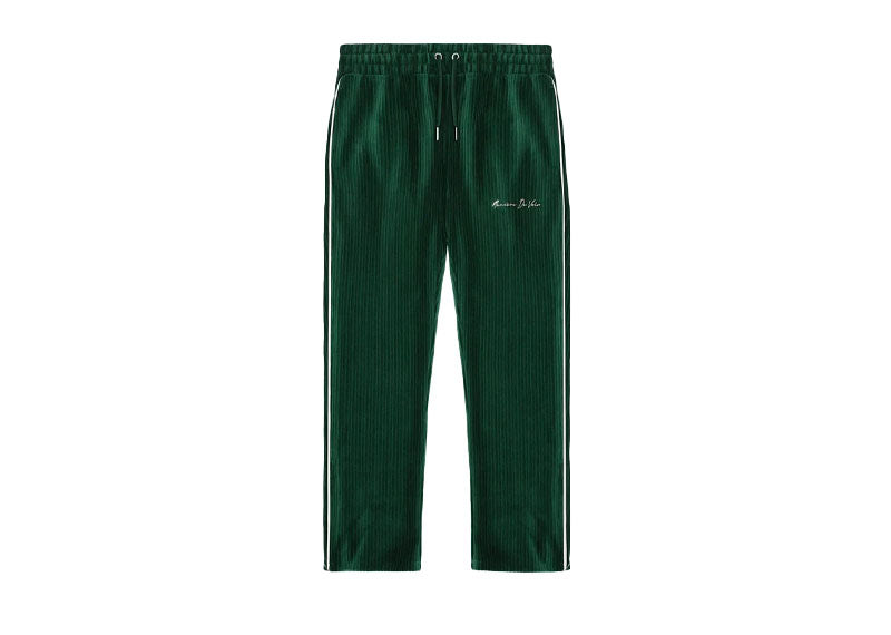 Maniere De Voir Ribbed Velour Track Pants Green