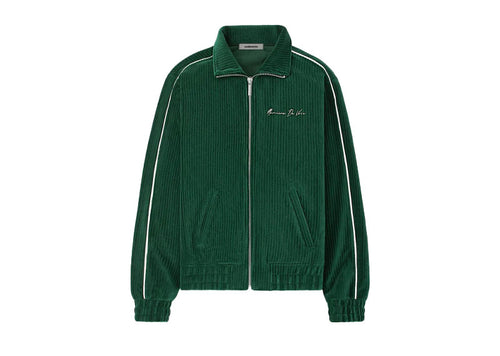 Maniere De Voir Ribbed Velour Track Jacket Green