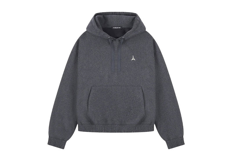 Maniere De Voir Wool Blend Hoodie Dark Grey