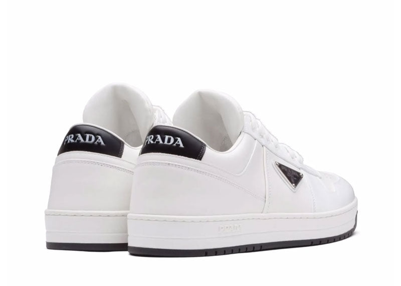 Prada Downtown Low Top Sneakers Leather White White Black