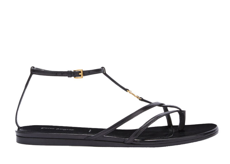 Palm Angels Lategram Flat Sandals Black