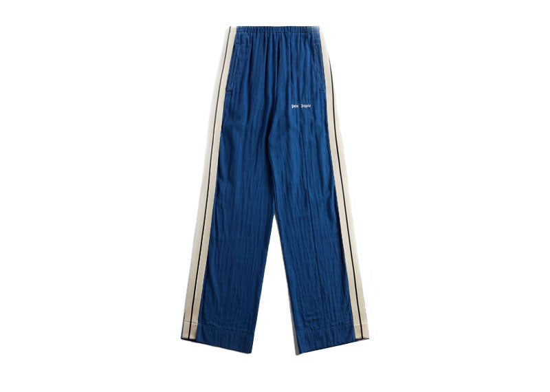 Palm Angels Chambray Track Pants Indigo Off White