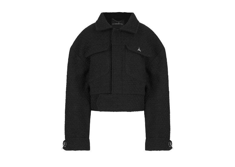 Maniere De Voir Boxy Boucle Jacket Black