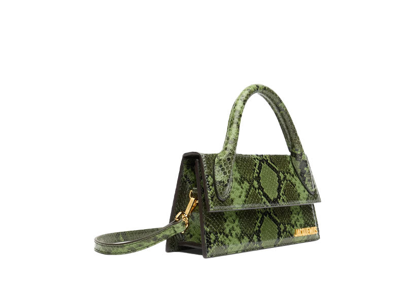 Jacquemus Le Chiquito Long Python Print Green