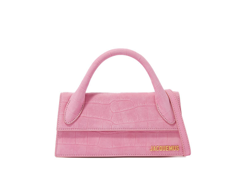 Jacquemus Le Chiquito Long Croc Embossed Pink