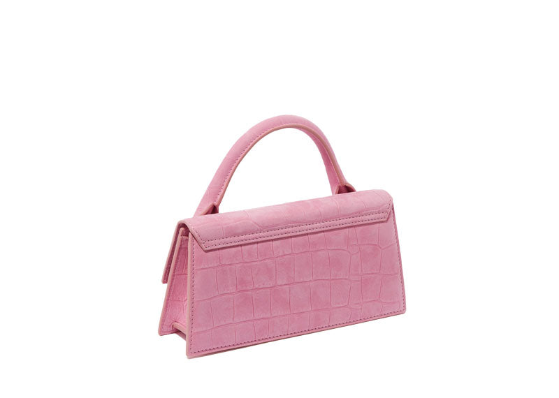 Jacquemus Le Chiquito Long Croc Embossed Pink