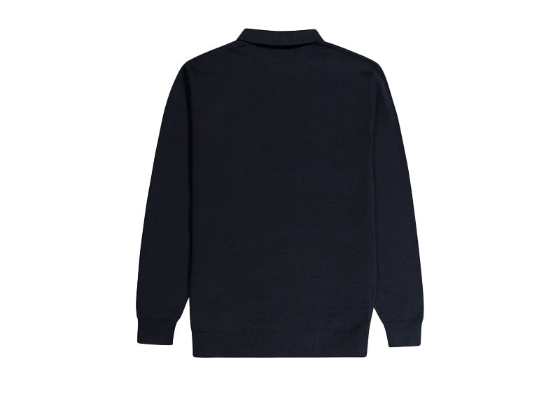 TSHEPO Knitted Long Sleeve Polo Navy