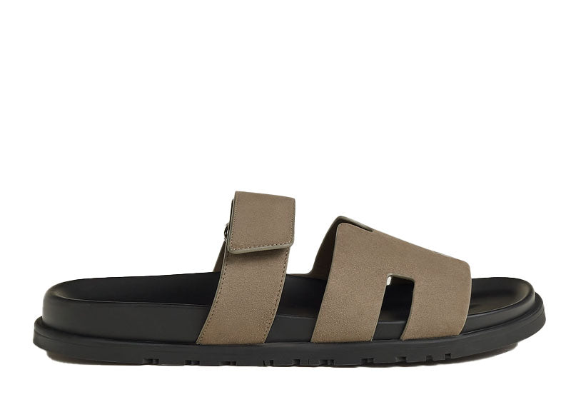 Hermes Chypre Suede Sandal Etoupe