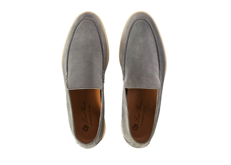 Loro Piana Summer Walk Loafer Suede Gull Grey