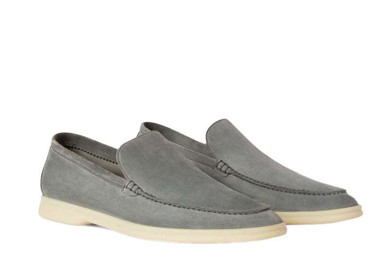 Loro Piana Summer Walk Loafer Suede Gull Grey