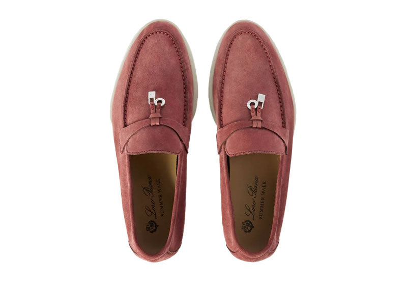 Loro Piana Summer Charms Walk Loafers Suede Wild Mauve