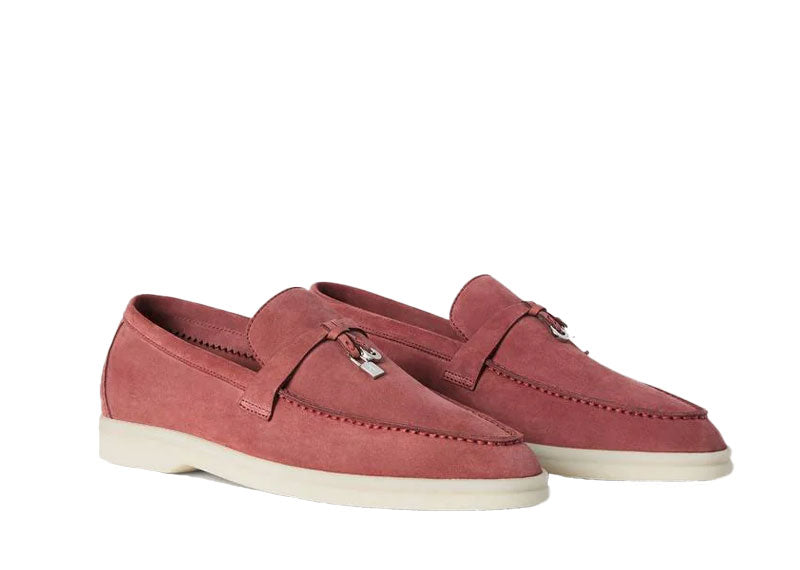 Loro Piana Summer Charms Walk Loafers Suede Wild Mauve