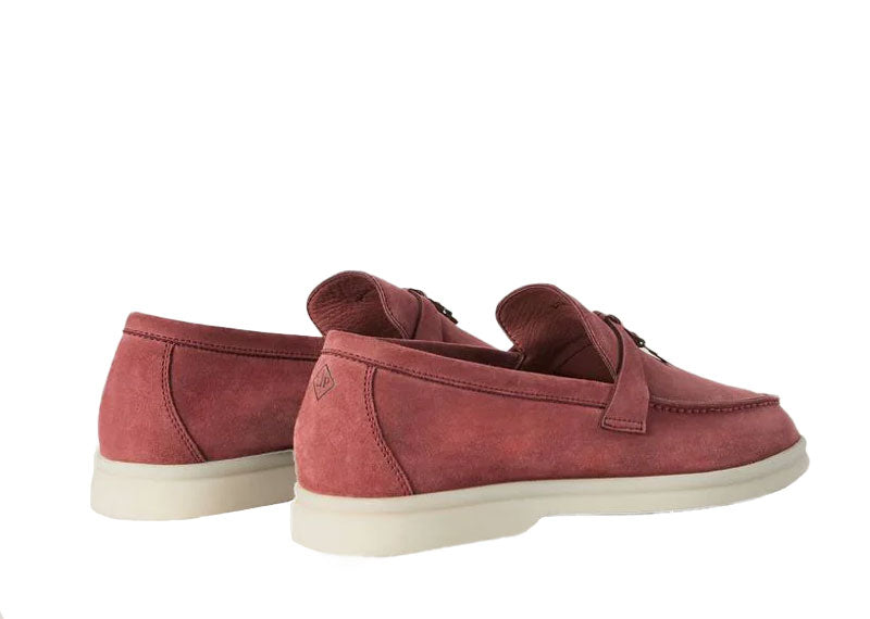 Loro Piana Summer Charms Walk Loafers Suede Wild Mauve