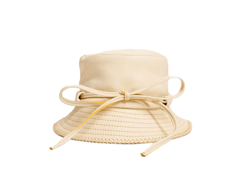 Jacquemus Beige Le Raphia 'Le Bob Mentalo' Beach Hat