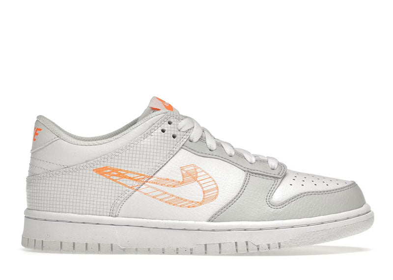 Nike Dunk Low SE 3D Swoosh Pure Platinum Total Orange (GS)