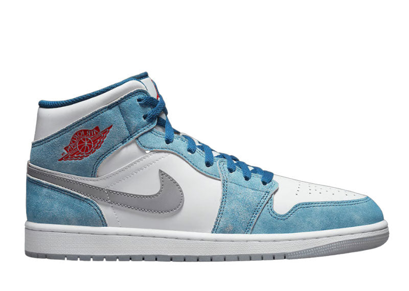 Jordan 1 Mid French Blue Fire Red