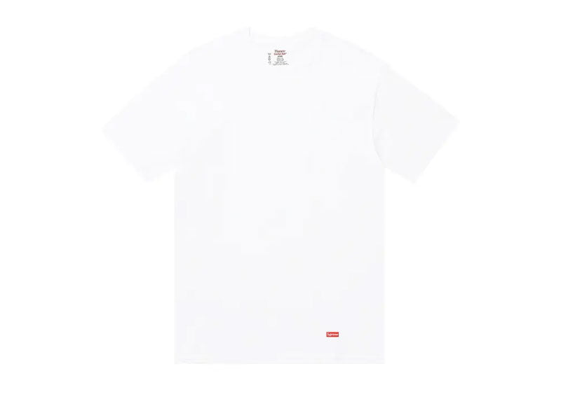 Supreme Hanes Tagless Tees Single White