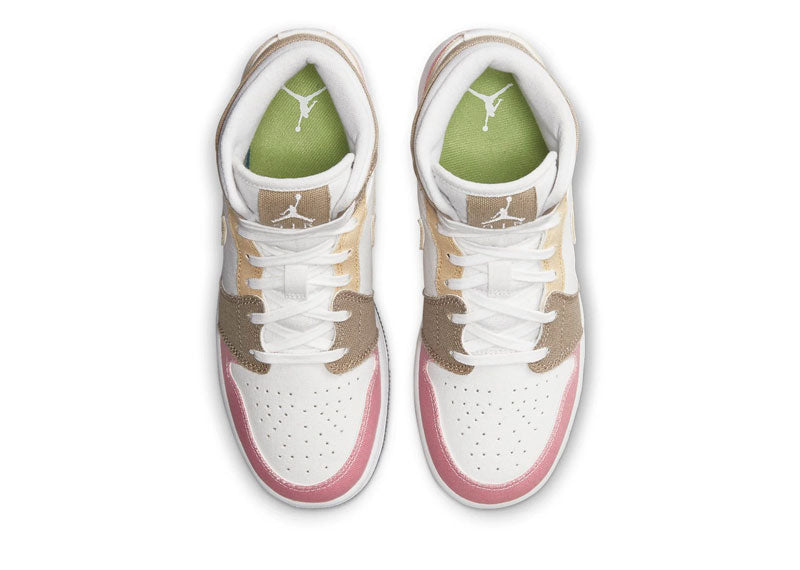Jordan 1 Mid SE Pastel Vivid Green Grind (GS)