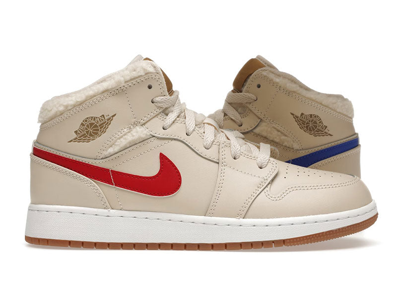 Jordan 1 Mid Utility Fleece Pearl White (GS)