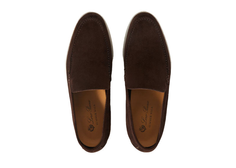 Loro Piana Summer Walk Loafer Suede Chocolate