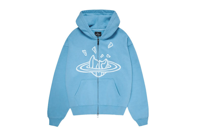 Broken Planet Zip-Up Hoodie Light Blue