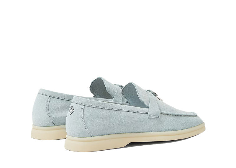 Loro Piana Summer Charms Walk Loafers Suede Spring Waterfall Melange