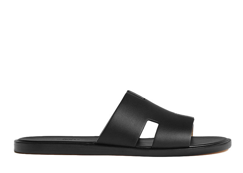 Hermes Izmir Sandal Noir Smooth Calfskin Leather