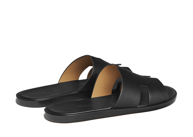 Hermes Izmir Sandal Noir Smooth Calfskin Leather
