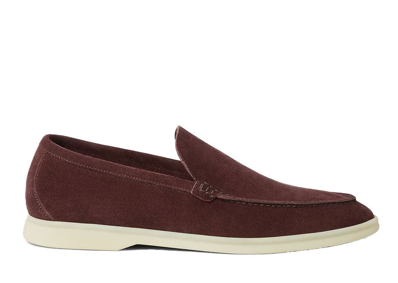 Loro Piana Summer Walk Loafer Suede Very Dark Maroon