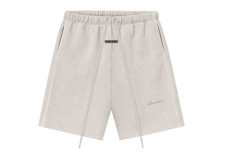 Fear of God Essentials Relaxed Fleece Piping Sweatshort Heather Stone/Cloud White