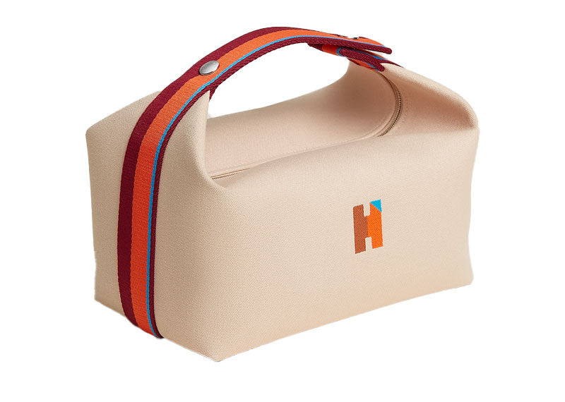Hermes Canvas Large Bride-A-Brac Pouch Naturel