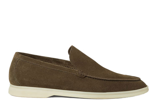 Loro Piana Summer Walk Loafer Suede Grey Moss