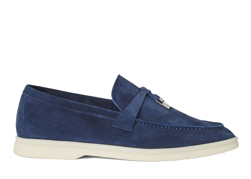 Loro Piana Summer Charms Walk Loafer Suede True Dark Blue