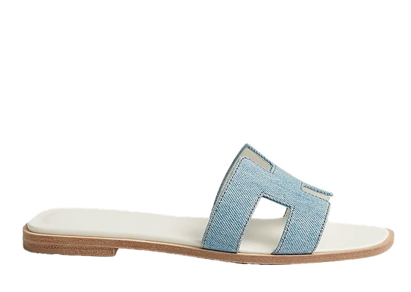 Hermes Oran Sandal Oran Blanc Bleu Clair