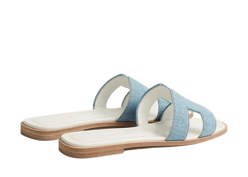 Hermes Oran Sandal Oran Blanc Bleu Clair