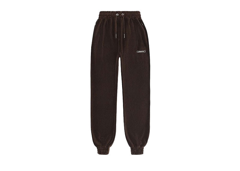 Maniere De Voir Ribbed Velour Track Pants Brown