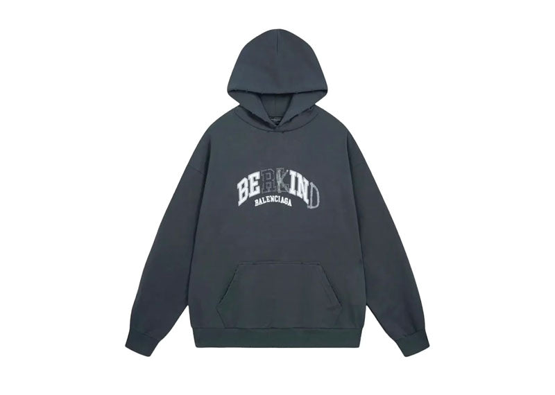 Balenciaga Be Kind Print Hoodie Washed Black