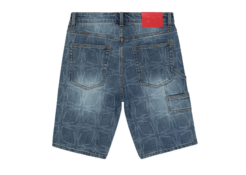 TSHEPO OVI Monogram Denim Shorts Light Blue