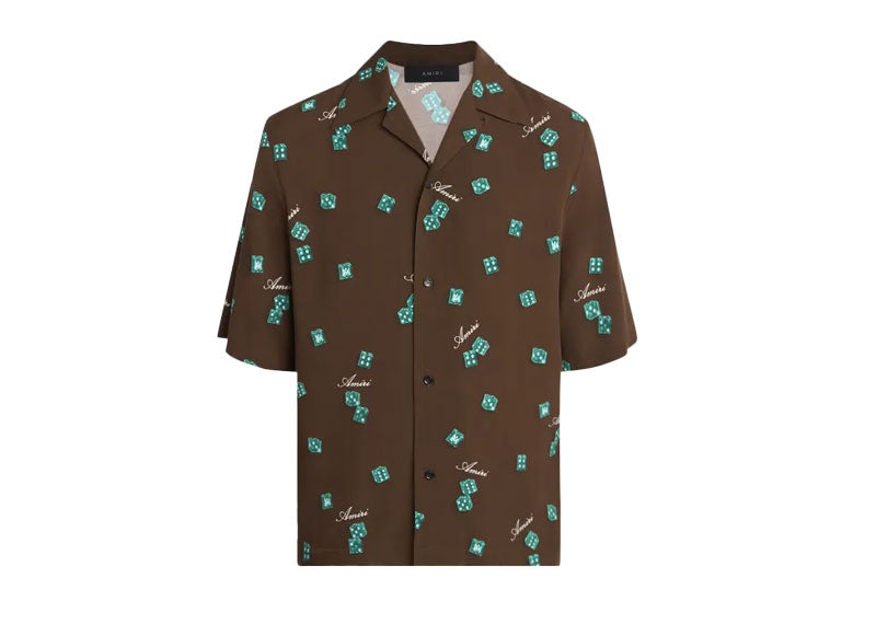 Amiri Dice Bowling Shirt Chocolate