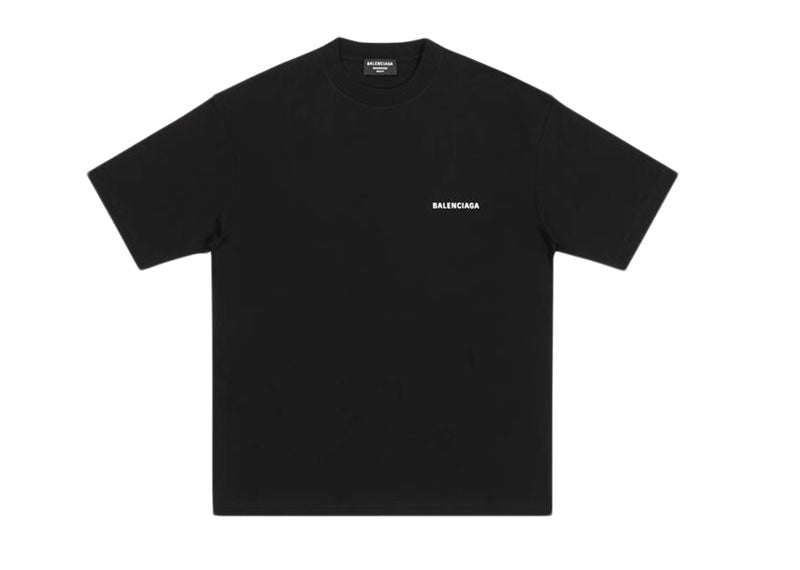 Balenciaga Logo Medium Fit T-Shirt Black