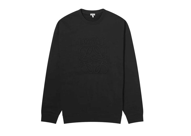 LOEWE Anagram Tonal Logo Relaxed Fit Crewneck Sweatshirt Black