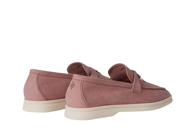 Loro Piana Summer Charms Walk Loafer Suede Flowering Cherry