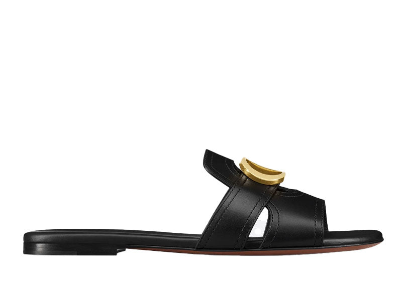 Dior 30 Montaigne Slide Black Calfskin