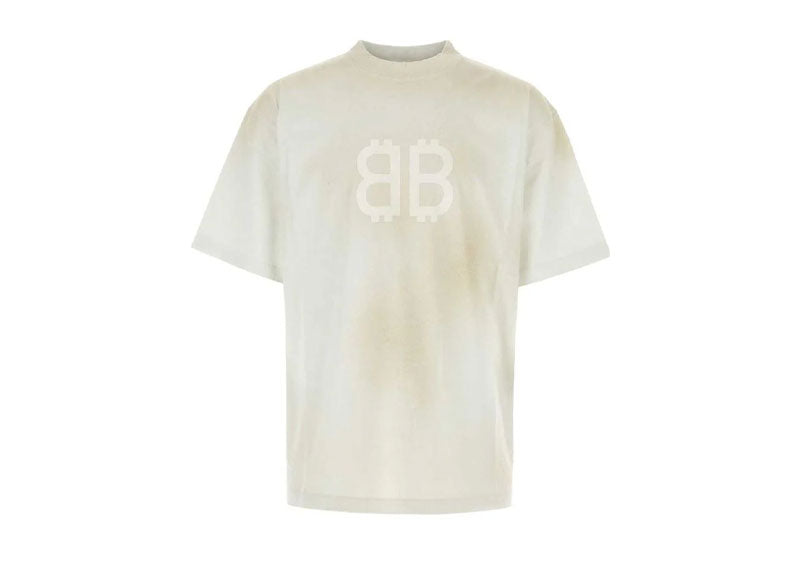 Balenciaga BB Paris Strass T-Shirt Dyed White