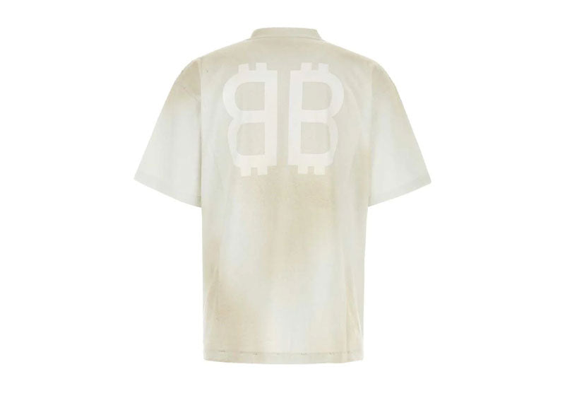 Balenciaga BB Paris Strass T-Shirt Dyed White